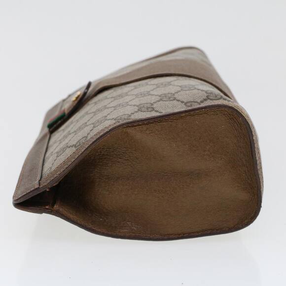 GUCCI GG Canvas Web Sherry Line Clutch Bag Beige Red Green 89.01.033 - Picture 3 of 16